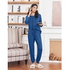 image:imageEkouaer Womens Pajamas Long Sleeve Jogger Sets Comfy Pjs Soft Loungewear 2 Piece Lounge Sets with Pockets SXXLNavy