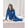 image:imageEkouaer Womens Pajamas Long Sleeve Jogger Sets Comfy Pjs Soft Loungewear 2 Piece Lounge Sets with Pockets SXXLNavy