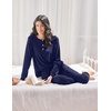 image:imageEkouaer Womens Pajamas Long Sleeve Jogger Sets Comfy Pjs Soft Loungewear 2 Piece Lounge Sets with Pockets SXXLNavy Blue