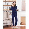 image:imageEkouaer Womens Pajamas Long Sleeve Jogger Sets Comfy Pjs Soft Loungewear 2 Piece Lounge Sets with Pockets SXXLNavy Blue