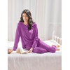 image:imageEkouaer Womens Pajamas Long Sleeve Jogger Sets Comfy Pjs Soft Loungewear 2 Piece Lounge Sets with Pockets SXXLPurple