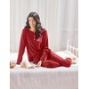 image:imageEkouaer Womens Pajamas Long Sleeve Jogger Sets Comfy Pjs Soft Loungewear 2 Piece Lounge Sets with Pockets SXXLWine Red