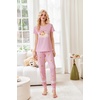 image:imageEkouaer Womens Pajamas Set 2 Piece Lounge Pj Set Short Sleeve Sleepwear Tops with Joggers Pants Loungewear Print NightwearBlue Teddy