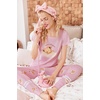 image:imageEkouaer Womens Pajamas Set 2 Piece Lounge Pj Set Short Sleeve Sleepwear Tops with Joggers Pants Loungewear Print NightwearBlue Teddy