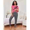 image:imageEkouaer Womens Pajamas Set 2 Piece Lounge Pj Set Short Sleeve Sleepwear Tops with Joggers Pants Loungewear Print NightwearButterfly