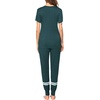 image:imageEkouaer Womens Pajamas Set 2 Piece Lounge Pj Set Short Sleeve Sleepwear Tops with Joggers Pants Loungewear Print NightwearDeep Green
