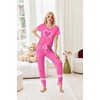 image:imageEkouaer Womens Pajamas Set 2 Piece Lounge Pj Set Short Sleeve Sleepwear Tops with Joggers Pants Loungewear Print NightwearHot Leopard Print