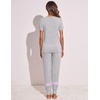 image:imageEkouaer Womens Pajamas Set 2 Piece Lounge Pj Set Short Sleeve Sleepwear Tops with Joggers Pants Loungewear Print NightwearLight Grey2