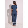 image:imageEkouaer Womens Pajamas Set 2 Piece Lounge Pj Set Short Sleeve Sleepwear Tops with Joggers Pants Loungewear Print NightwearNavy