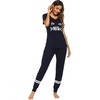 image:imageEkouaer Womens Pajamas Set 2 Piece Lounge Pj Set Short Sleeve Sleepwear Tops with Joggers Pants Loungewear Print NightwearNavy Blue