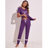 image:imageEkouaer Womens Pajamas Set 2 Piece Lounge Pj Set Short Sleeve Sleepwear Tops with Joggers Pants Loungewear Print NightwearPattern2
