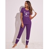 image:imageEkouaer Womens Pajamas Set 2 Piece Lounge Pj Set Short Sleeve Sleepwear Tops with Joggers Pants Loungewear Print NightwearPattern2