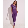 image:imageEkouaer Womens Pajamas Set 2 Piece Lounge Pj Set Short Sleeve Sleepwear Tops with Joggers Pants Loungewear Print NightwearPattern2