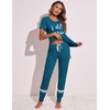 image:imageEkouaer Womens Pajamas Set 2 Piece Lounge Pj Set Short Sleeve Sleepwear Tops with Joggers Pants Loungewear Print NightwearPattern3