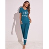 image:imageEkouaer Womens Pajamas Set 2 Piece Lounge Pj Set Short Sleeve Sleepwear Tops with Joggers Pants Loungewear Print NightwearPattern3