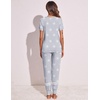 image:imageEkouaer Womens Pajamas Set 2 Piece Lounge Pj Set Short Sleeve Sleepwear Tops with Joggers Pants Loungewear Print NightwearPattern4