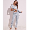 image:imageEkouaer Womens Pajamas Set 2 Piece Lounge Pj Set Short Sleeve Sleepwear Tops with Joggers Pants Loungewear Print NightwearPattern4