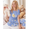 image:imageEkouaer Womens Pajamas Set 2 Piece Lounge Pj Set Short Sleeve Sleepwear Tops with Joggers Pants Loungewear Print NightwearPink Teddy