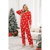 image:imageEkouaer Womens Pajamas Set 2 Piece Lounge Sets Long Sleeve Crewneck Top and Pants Soft Pjs with PocketsChristmas Elk  Red