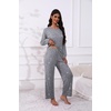 image:imageEkouaer Womens Pajamas Set 2 Piece Lounge Sets Long Sleeve Crewneck Top and Pants Soft Pjs with PocketsGray Stars