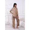 image:imageEkouaer Womens Pajamas Set 2 Piece Lounge Sets Long Sleeve Crewneck Top and Pants Soft Pjs with PocketsLeopard