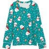 image:imageEkouaer Womens Pajamas Set 2 Piece Lounge Sets Long Sleeve Crewneck Top and Pants Soft Pjs with PocketsSanta Claus  Green