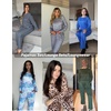 image:imageEkouaer Womens Pajamas Set 2 Piece Lounge Sets Long Sleeve Crewneck Top and Pants Soft Pjs with PocketsTeddy Bear Dessert Jeddybrown