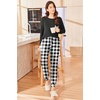 image:imageEkouaer Womens Pajamas Set Long Sleeve Christmas PJ Sets Soft Lounge Set for Women Sleepwear Joggers with PocketsBlack Plaid