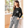 image:imageEkouaer Womens Pajamas Set Long Sleeve Christmas PJ Sets Soft Lounge Set for Women Sleepwear Joggers with PocketsBlack Plaid