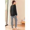 image:imageEkouaer Womens Pajamas Set Long Sleeve Christmas PJ Sets Soft Lounge Set for Women Sleepwear Joggers with PocketsBlack Plaid