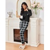 image:imageEkouaer Womens Pajamas Set Long Sleeve Christmas PJ Sets Soft Lounge Set for Women Sleepwear Joggers with PocketsBlack and Dark Gray Plaid