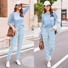 image:imageEkouaer Womens Pajamas Set Long Sleeve Christmas PJ Sets Soft Lounge Set for Women Sleepwear Joggers with PocketsBlue Flowers