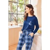 image:imageEkouaer Womens Pajamas Set Long Sleeve Christmas PJ Sets Soft Lounge Set for Women Sleepwear Joggers with PocketsBlue Plaid