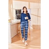 image:imageEkouaer Womens Pajamas Set Long Sleeve Christmas PJ Sets Soft Lounge Set for Women Sleepwear Joggers with PocketsBlue Plaid