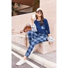 image:imageEkouaer Womens Pajamas Set Long Sleeve Christmas PJ Sets Soft Lounge Set for Women Sleepwear Joggers with PocketsBlue Plaid