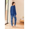 image:imageEkouaer Womens Pajamas Set Long Sleeve Christmas PJ Sets Soft Lounge Set for Women Sleepwear Joggers with PocketsBlue Plaid