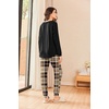 image:imageEkouaer Womens Pajamas Set Long Sleeve Christmas PJ Sets Soft Lounge Set for Women Sleepwear Joggers with PocketsBrown Plaid
