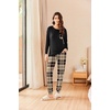 image:imageEkouaer Womens Pajamas Set Long Sleeve Christmas PJ Sets Soft Lounge Set for Women Sleepwear Joggers with PocketsBrown Plaid