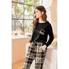 image:imageEkouaer Womens Pajamas Set Long Sleeve Christmas PJ Sets Soft Lounge Set for Women Sleepwear Joggers with PocketsBrown Plaid