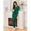 image:imageEkouaer Womens Pajamas Set Long Sleeve Christmas PJ Sets Soft Lounge Set for Women Sleepwear Joggers with PocketsDark Green Plaid
