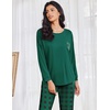 image:imageEkouaer Womens Pajamas Set Long Sleeve Christmas PJ Sets Soft Lounge Set for Women Sleepwear Joggers with PocketsDark Green Plaid