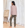 image:imageEkouaer Womens Pajamas Set Long Sleeve Christmas PJ Sets Soft Lounge Set for Women Sleepwear Joggers with PocketsDark Pink  Leopard