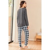 image:imageEkouaer Womens Pajamas Set Long Sleeve Christmas PJ Sets Soft Lounge Set for Women Sleepwear Joggers with PocketsGray Plaid