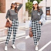 image:imageEkouaer Womens Pajamas Set Long Sleeve Christmas PJ Sets Soft Lounge Set for Women Sleepwear Joggers with PocketsGray Plaid