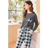 image:imageEkouaer Womens Pajamas Set Long Sleeve Christmas PJ Sets Soft Lounge Set for Women Sleepwear Joggers with PocketsGray Plaid