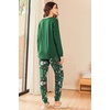 image:imageEkouaer Womens Pajamas Set Long Sleeve Christmas PJ Sets Soft Lounge Set for Women Sleepwear Joggers with PocketsGreen