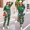 image:imageEkouaer Womens Pajamas Set Long Sleeve Christmas PJ Sets Soft Lounge Set for Women Sleepwear Joggers with PocketsGreen
