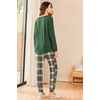image:imageEkouaer Womens Pajamas Set Long Sleeve Christmas PJ Sets Soft Lounge Set for Women Sleepwear Joggers with PocketsGreen Plaid