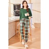 image:imageEkouaer Womens Pajamas Set Long Sleeve Christmas PJ Sets Soft Lounge Set for Women Sleepwear Joggers with PocketsGreen Plaid