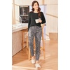 image:imageEkouaer Womens Pajamas Set Long Sleeve Christmas PJ Sets Soft Lounge Set for Women Sleepwear Joggers with PocketsLeopard